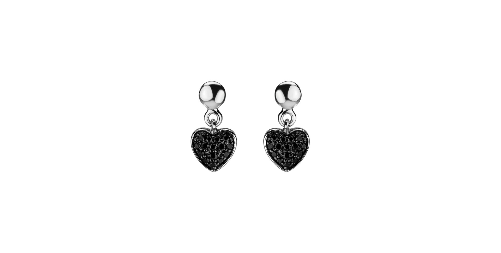 Earrings with black diamonds Amazing Heart
