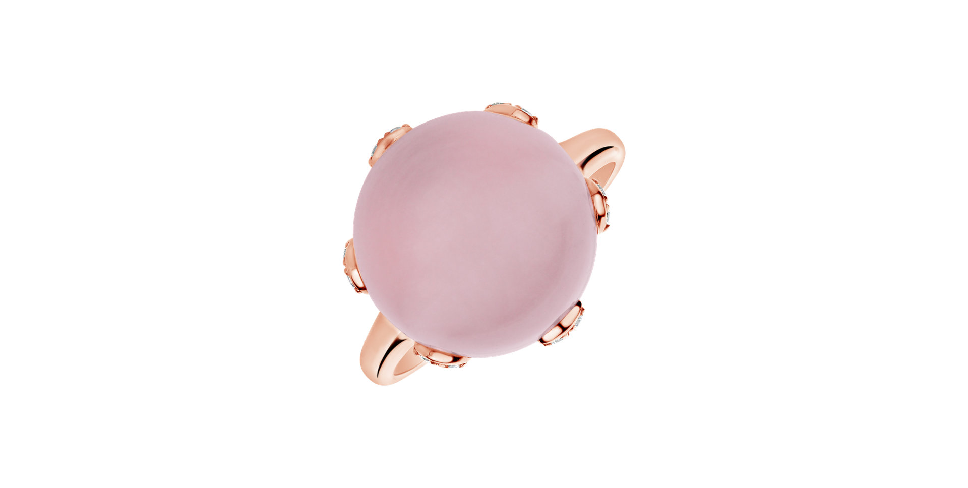 Diamond ring with Rose Quartz Allure Delight