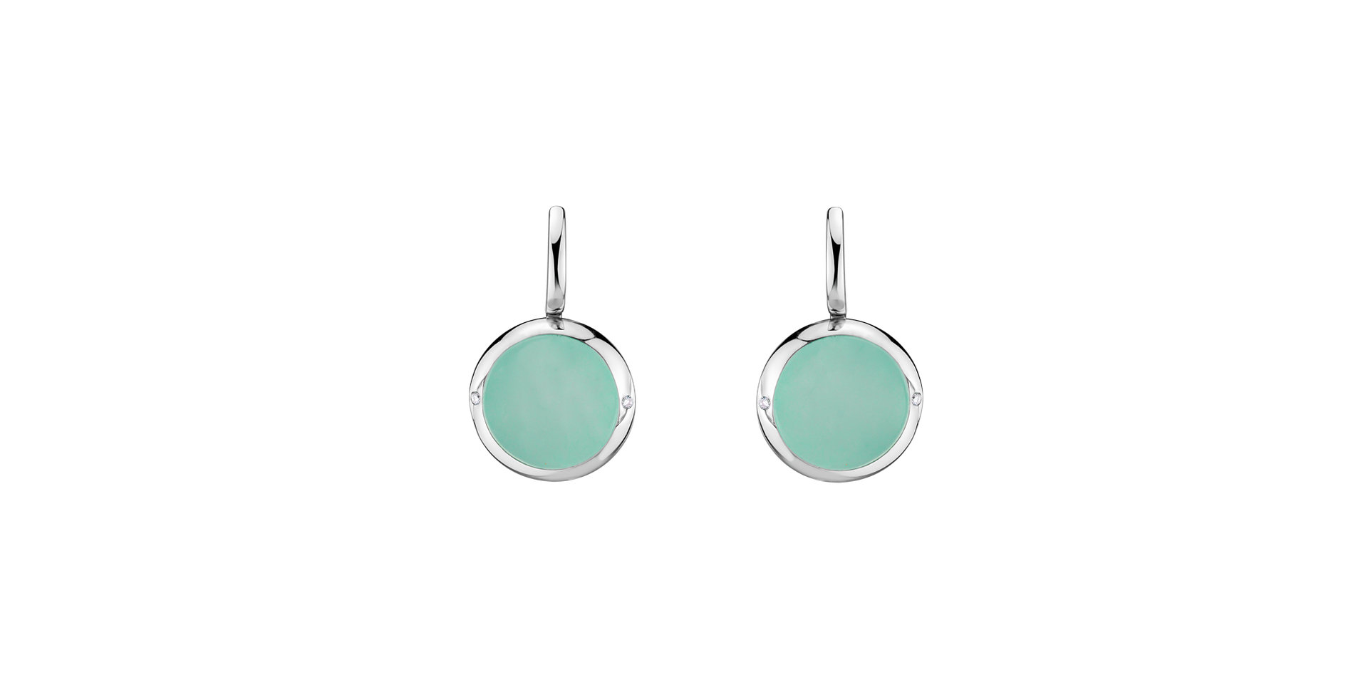 Diamond earrings with Chalcedony Simply Blossom