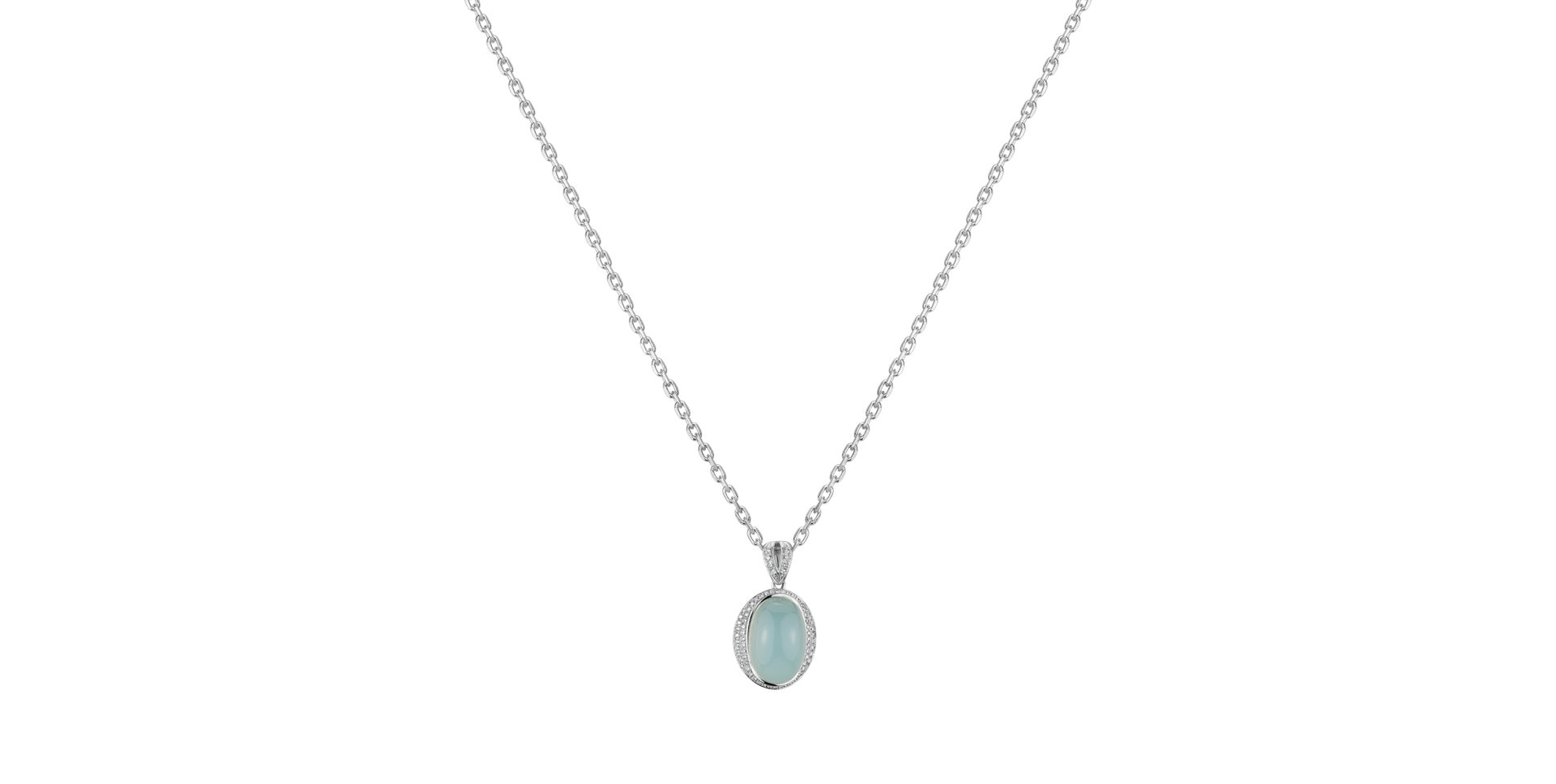 Diamond pendant with Chalcedony Blossom Grace