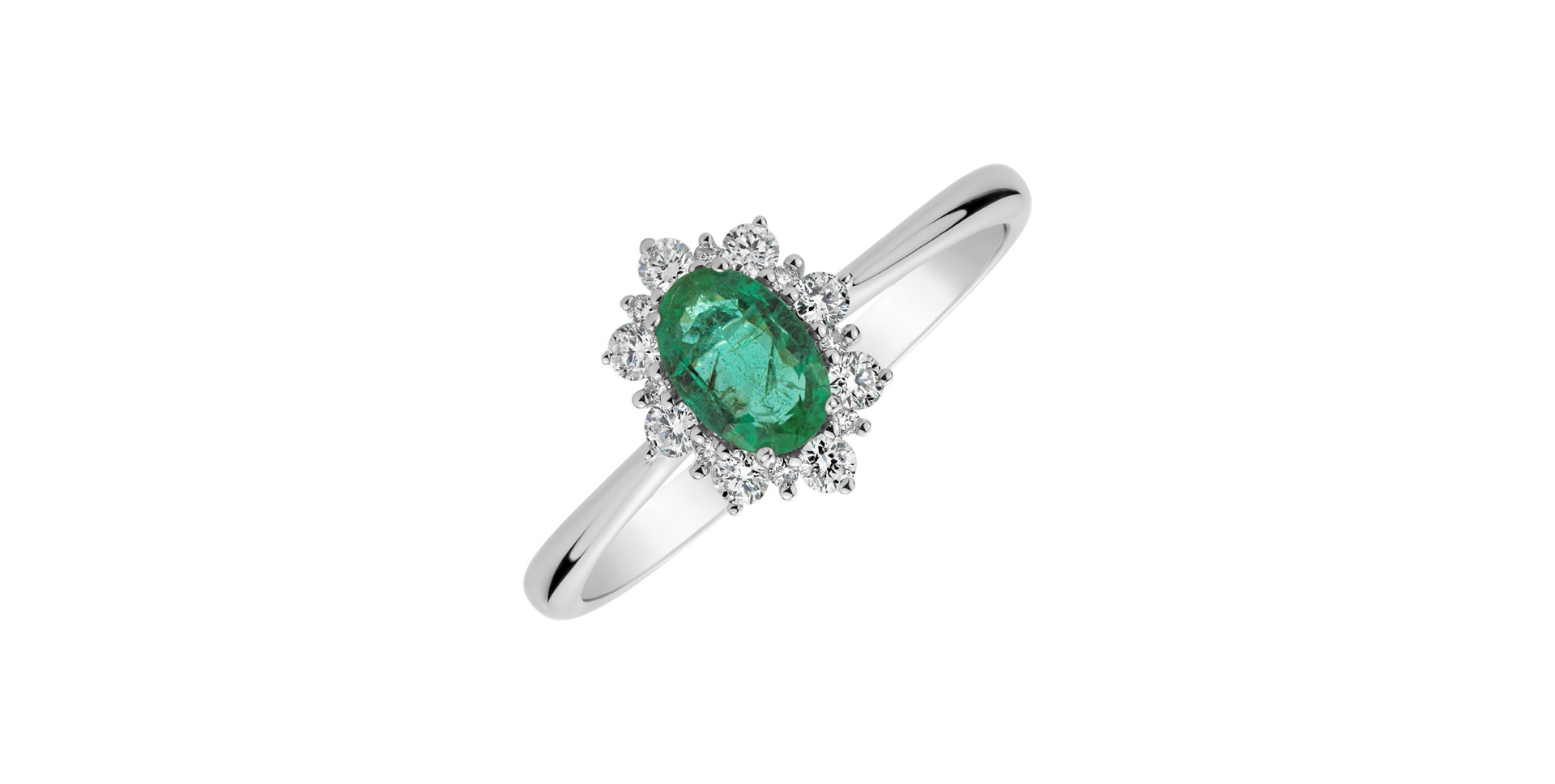 Diamond ring with Emerald Trixie Princess