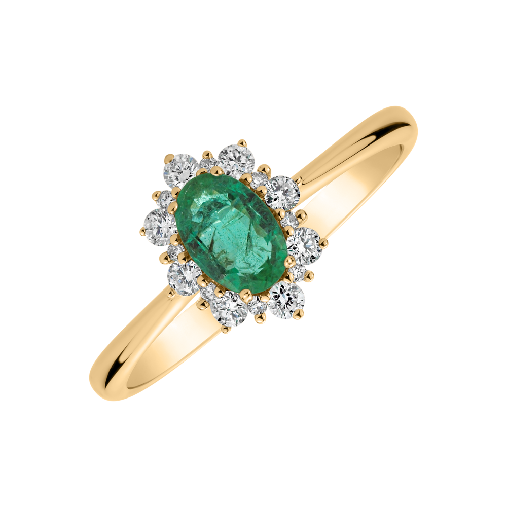 Diamond ring with Emerald Trixie Princess | ALO