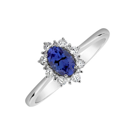 Diamond ring with Tanzanite Trixie Princess