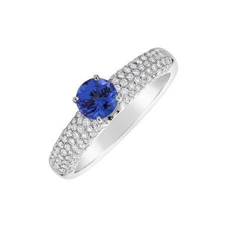 Diamond ring with Tanzanite Royal Charm