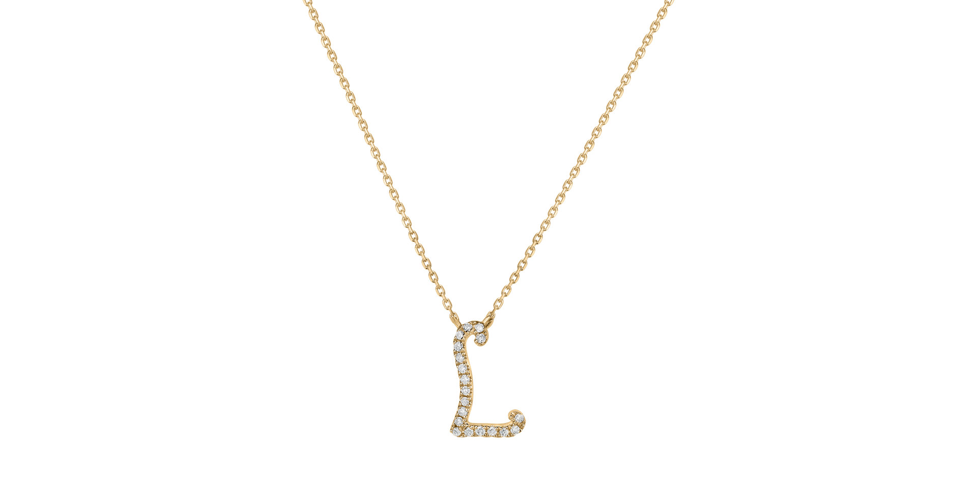 Diamond necklace Curly Glitter L
