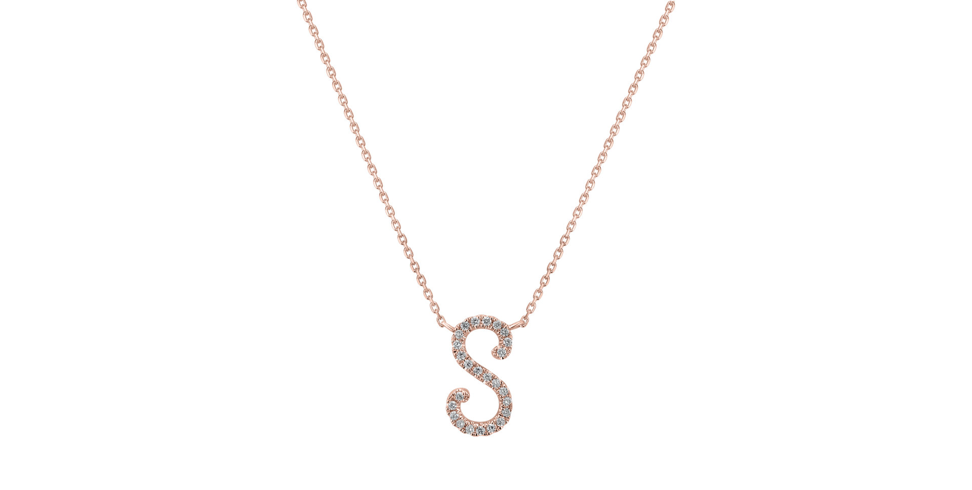 Diamond necklace Curly Glitter S