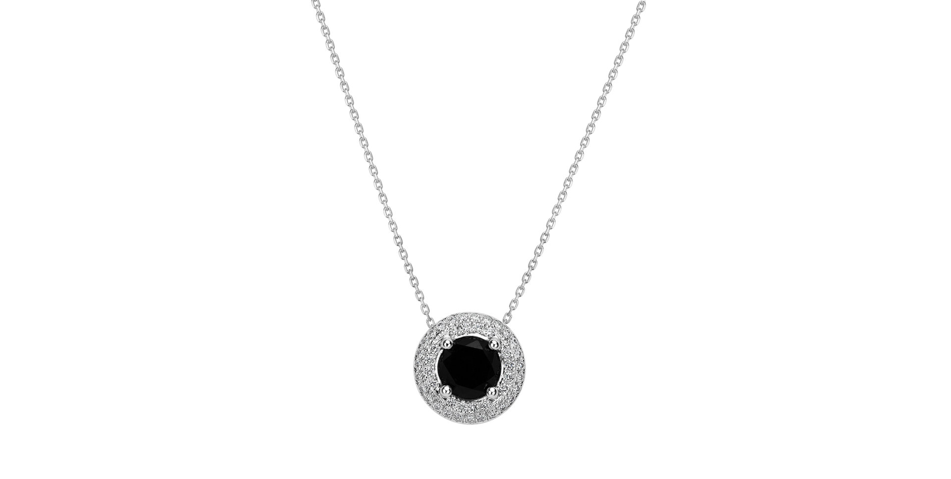 Pendant with black and white diamonds Black Widow