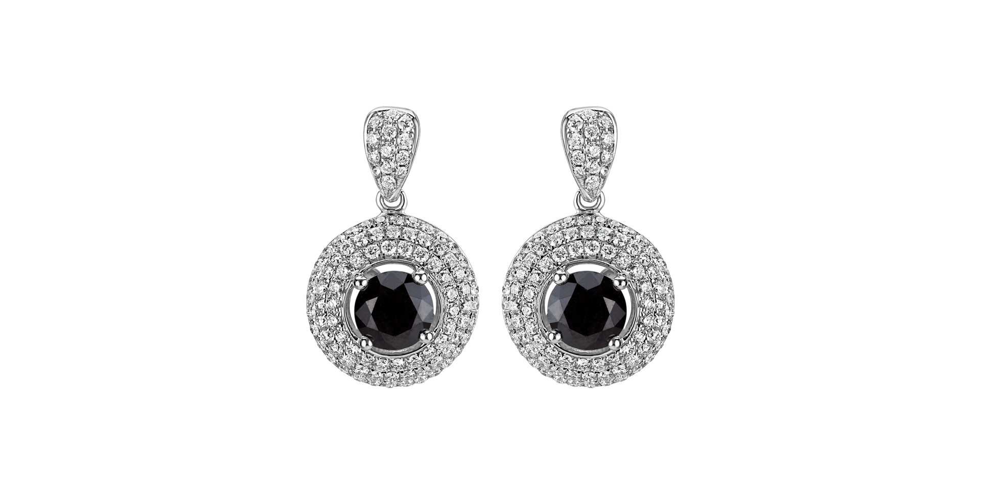 Earrings with black and white diamonds Majesty Sin