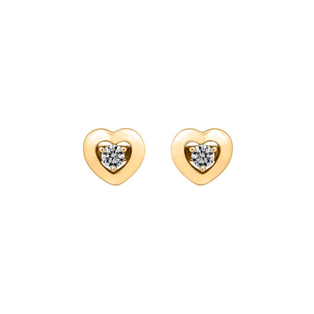 Diamond earrings Delicate Hearts