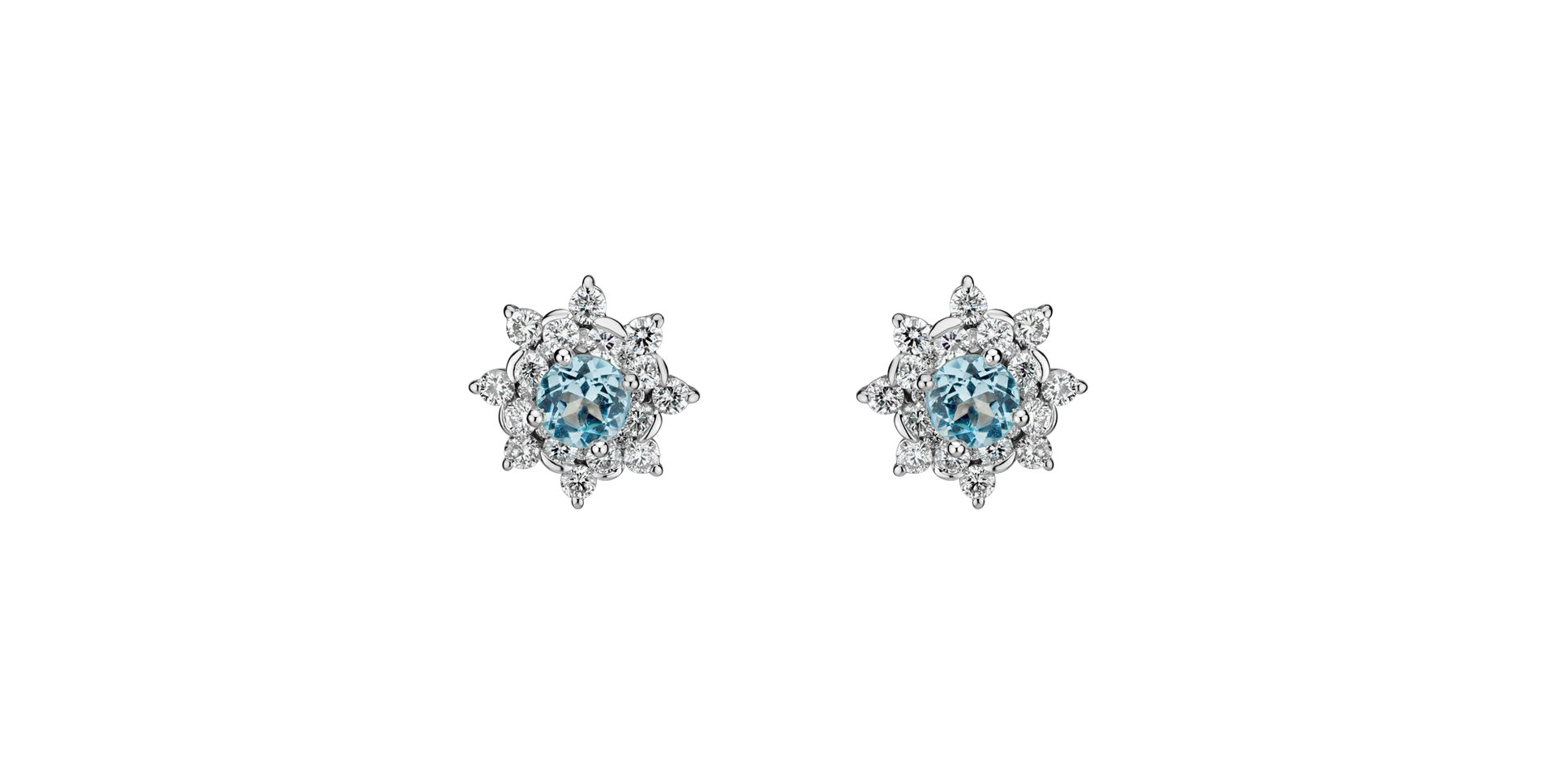 Diamond earrings with Topaz Frozen Sky