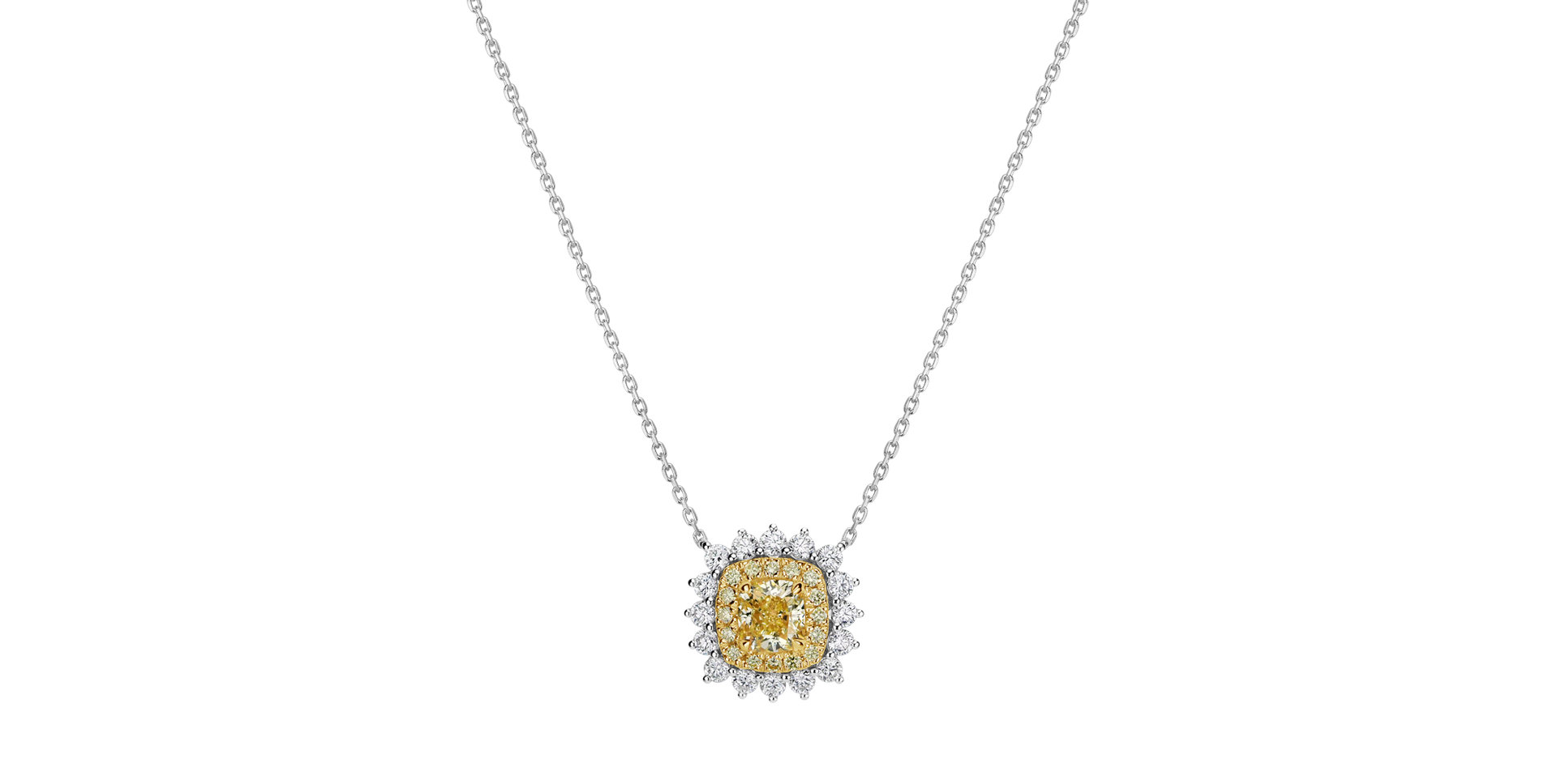 Necklace with yellow and white diamonds Sun Goddess