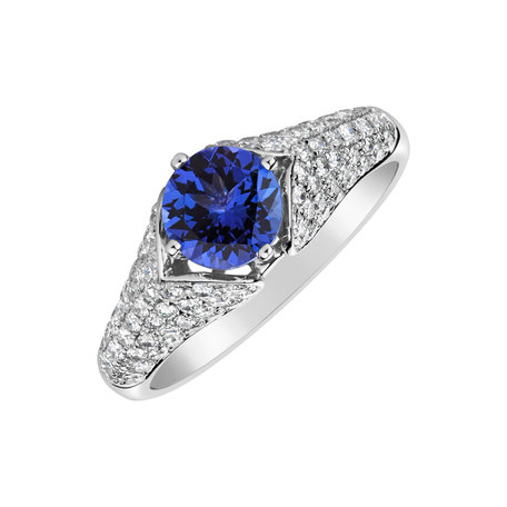 Diamond ring with Tanzanite Fortune Brilliance