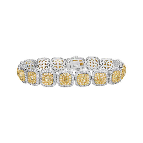 Bracelet with yellow and white diamonds Frozen Sun