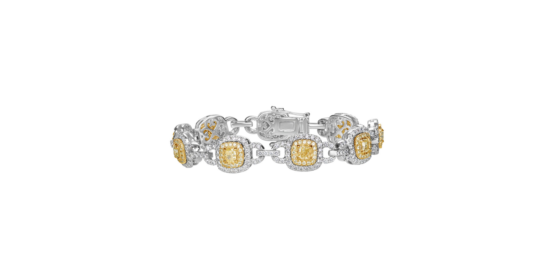Bracelet with yellow and white diamonds Frozen Sun