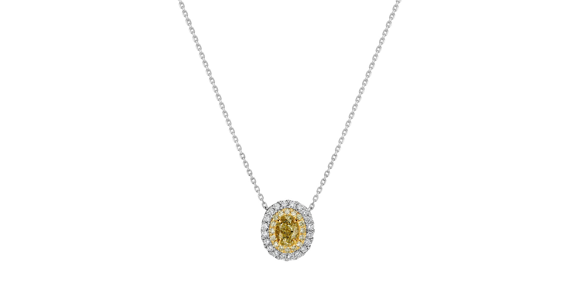 Necklace with yellow and white diamonds Sunshine Goddess