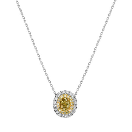 Necklace with yellow and white diamonds Sunshine Goddess