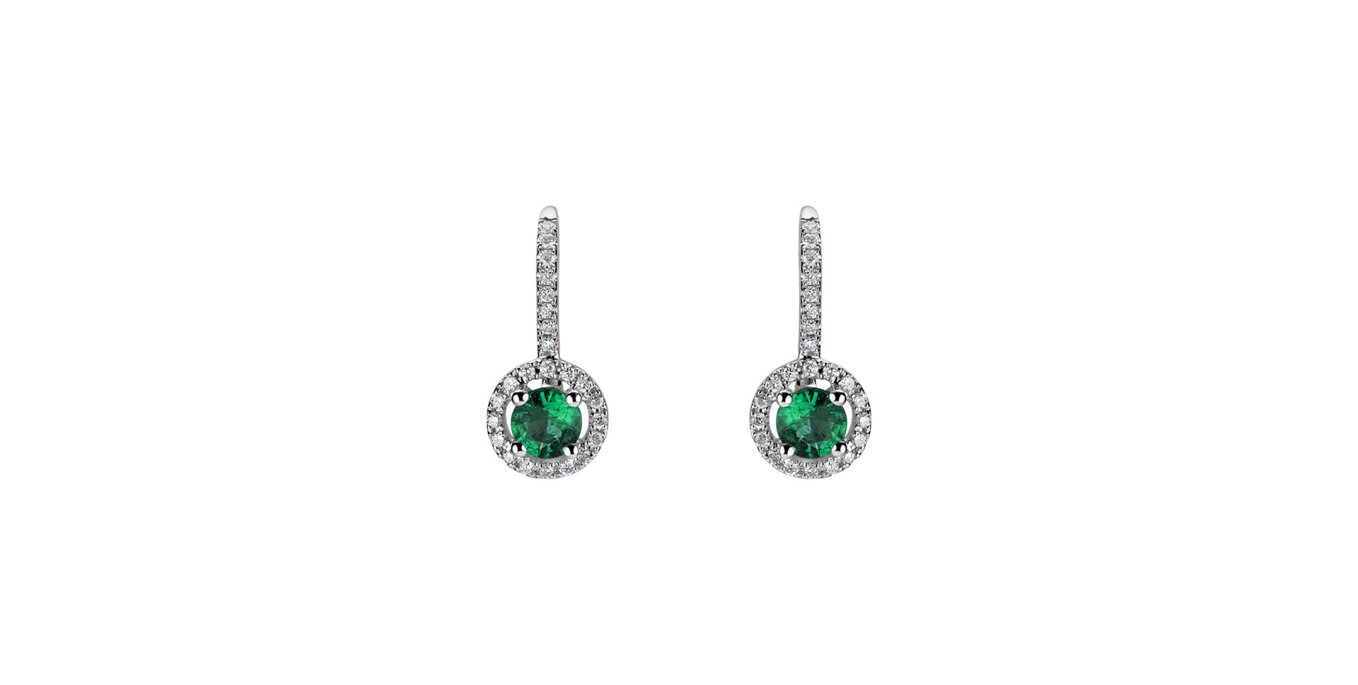 Diamond earrings with Emerald Infinite Splendour