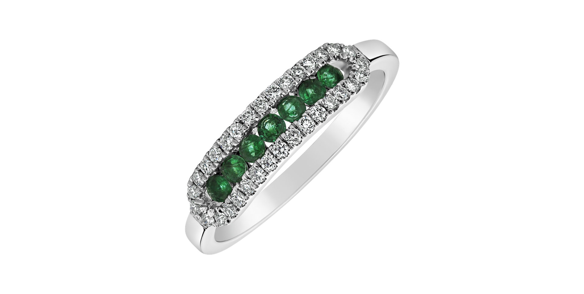 Diamond ring with Emerald Bright Life