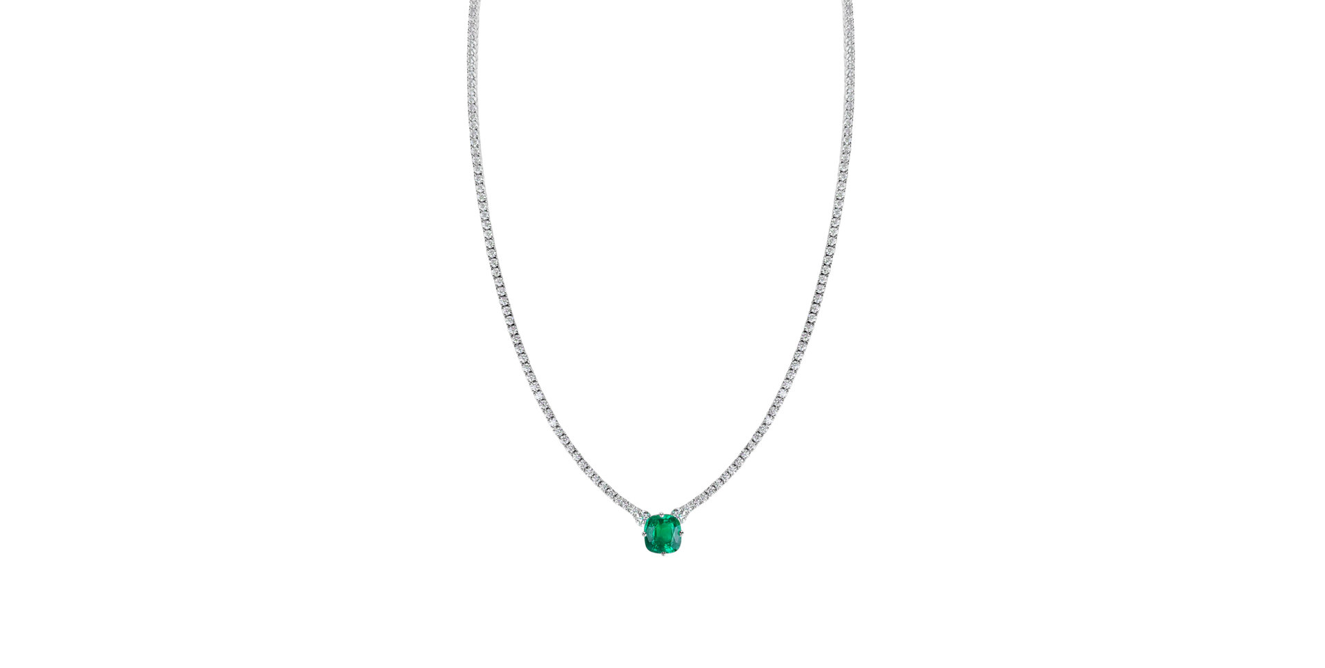Diamond necklace with Emerald Shining Praline