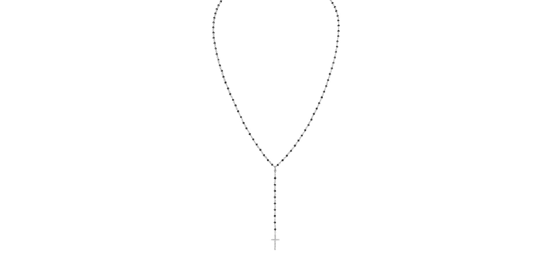 Necklace with black and white diamonds Paradise Drop