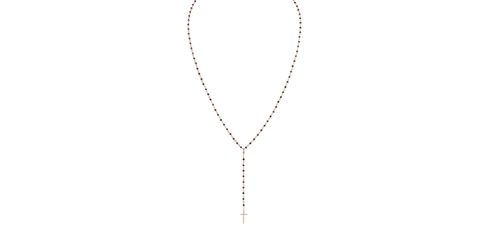 Necklace with black and white diamonds Paradise Drop