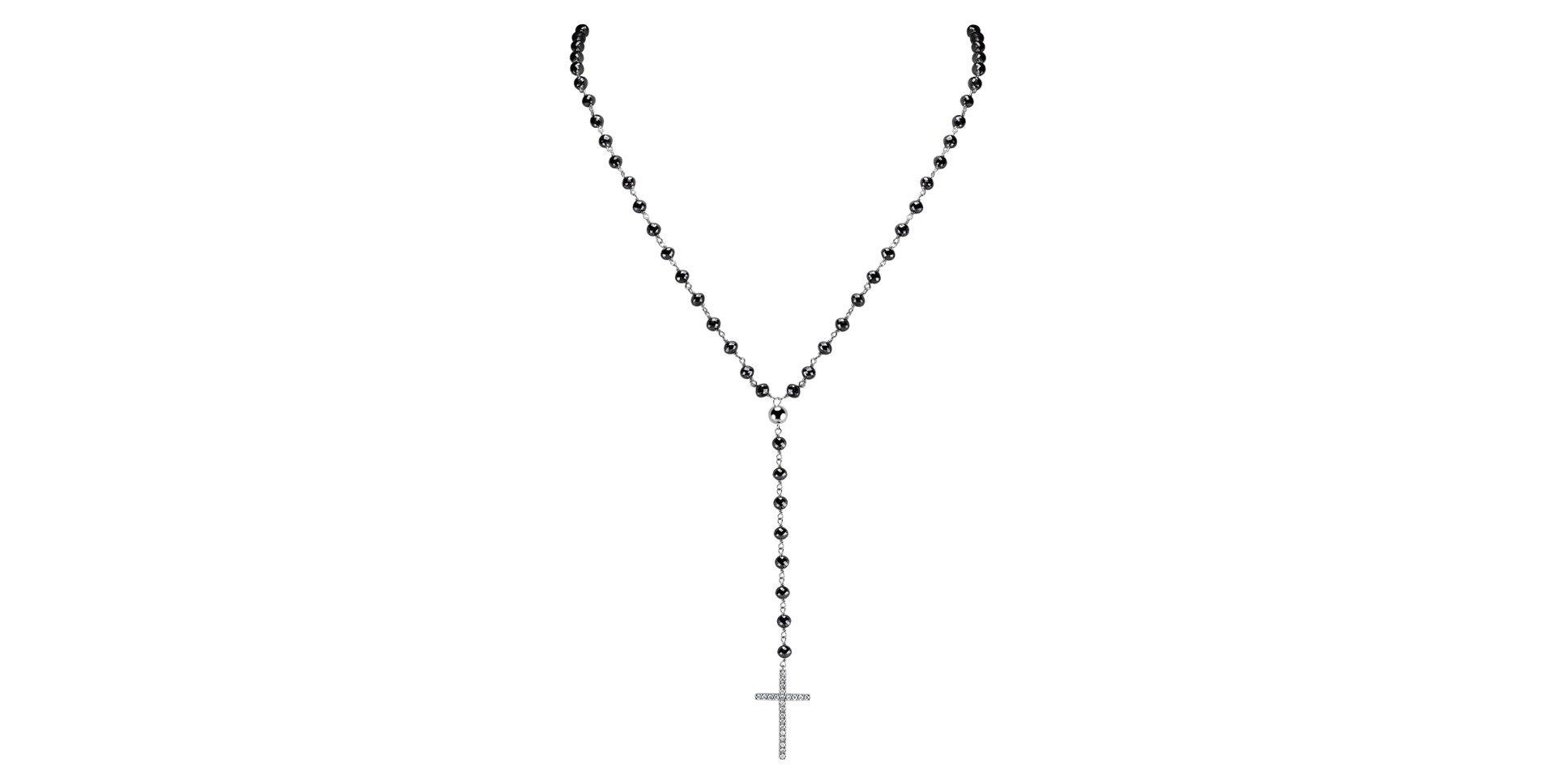 Necklace with black and white diamonds My Religion