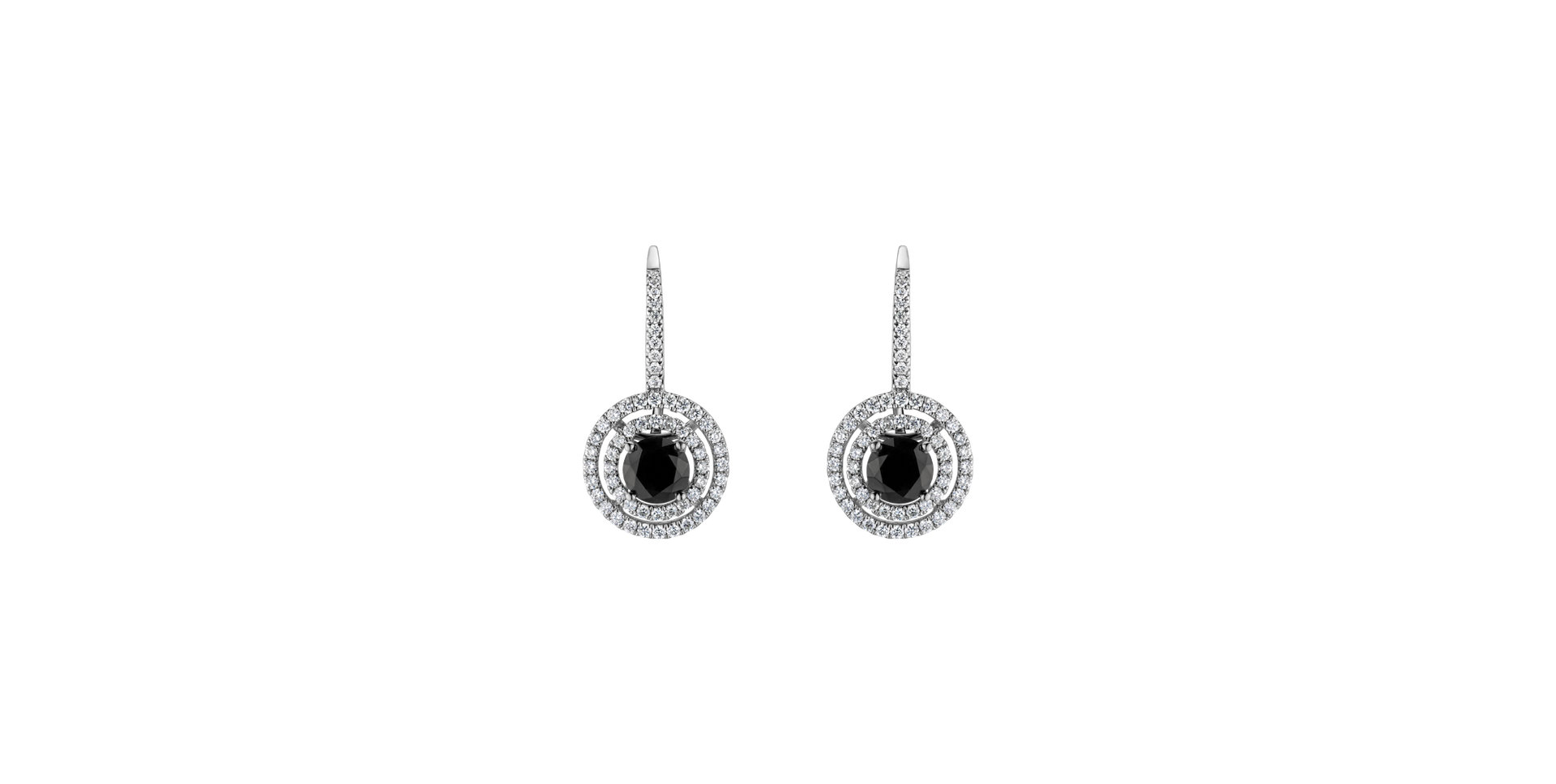 Earrings with black diamonds and white diamonds Bethe