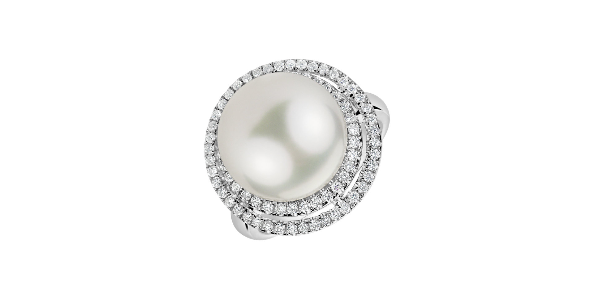 Diamond ring with Pearl Touch Ocean