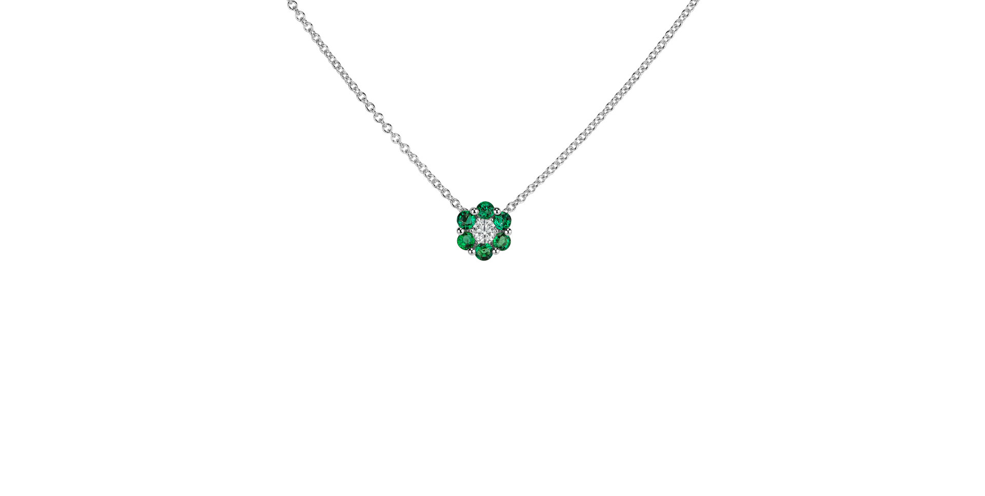 Diamond necklace with Emerald Shiny Constellation
