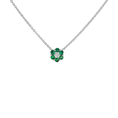 Diamond necklace with Emerald Shiny Constellation