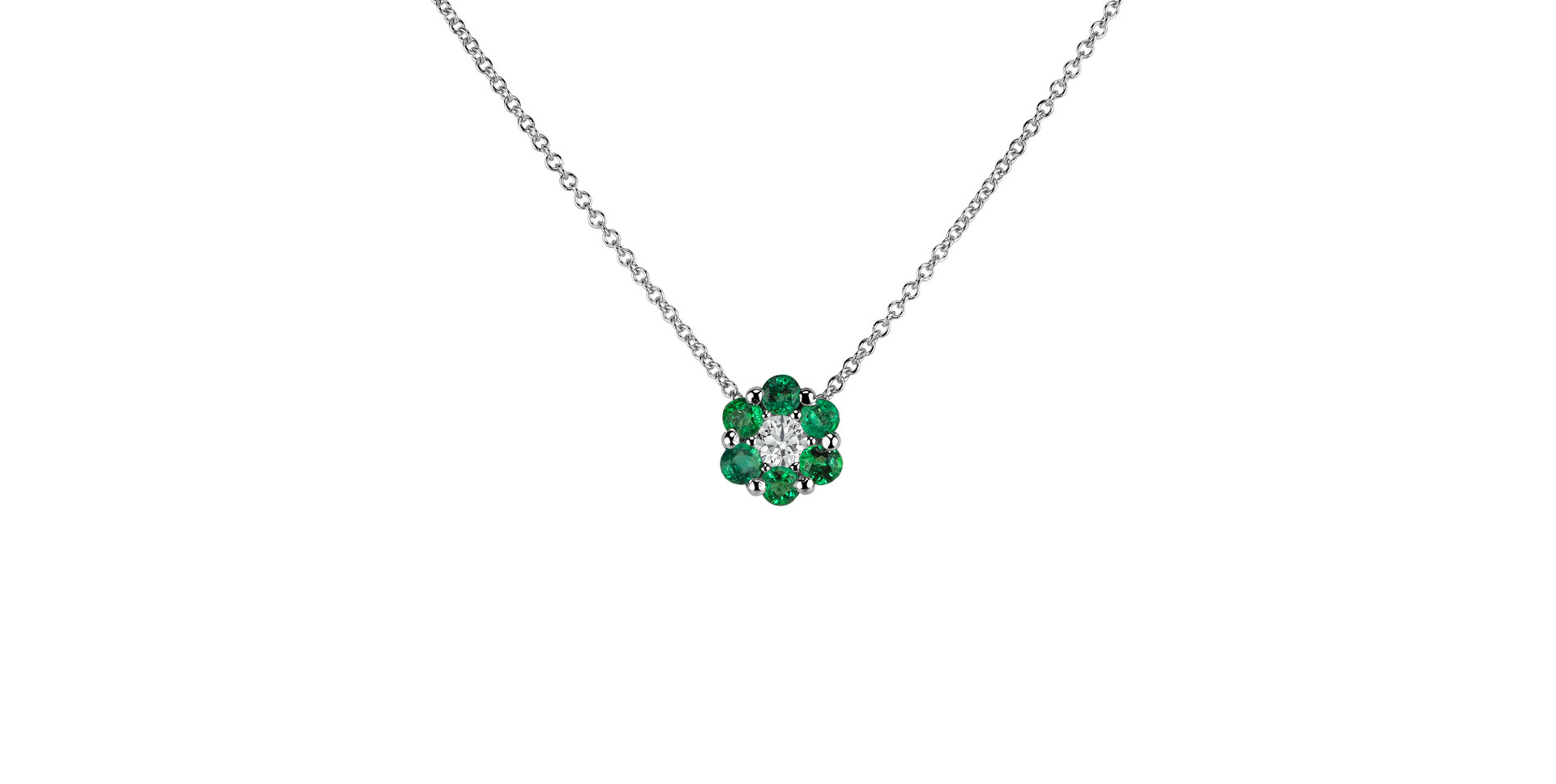Diamond necklace with Emerald Shiny Constellation
