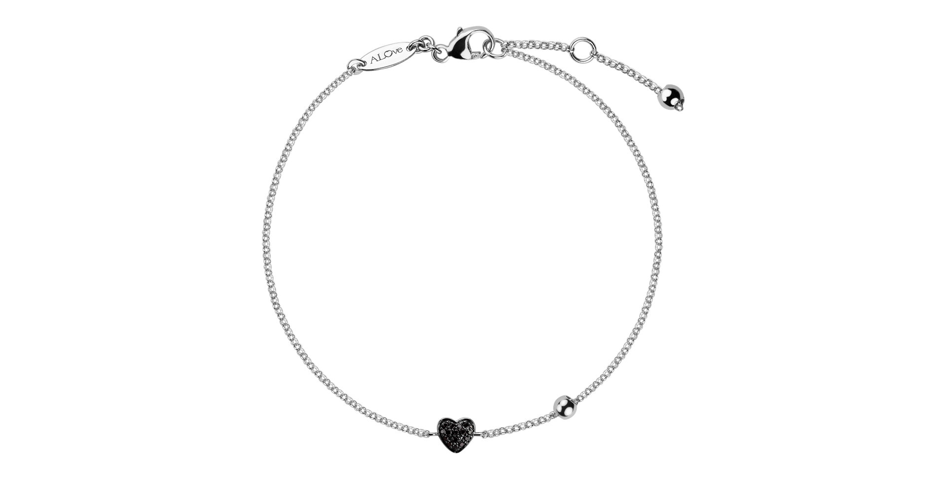 Bracelet with black diamonds My Heart