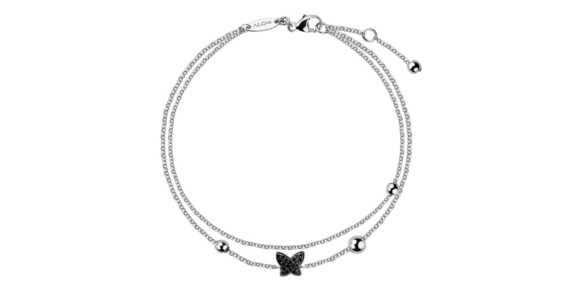 Bracelet with black diamonds Amazing Butterfly