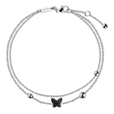 Bracelet with black diamonds Amazing Butterfly
