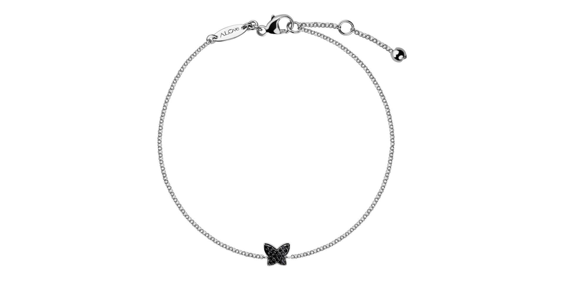 Bracelet with black diamonds Butterfly