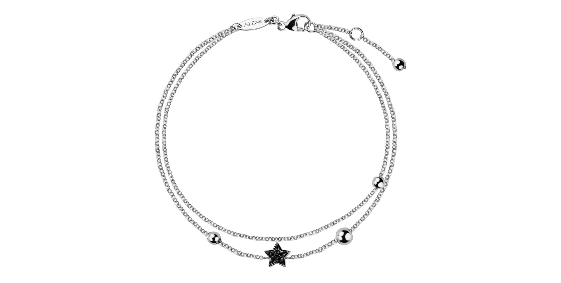 Bracelet with black diamonds Starshine Message