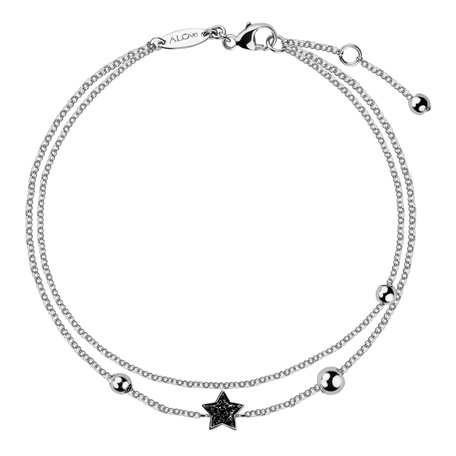 Bracelet with black diamonds Starshine Message