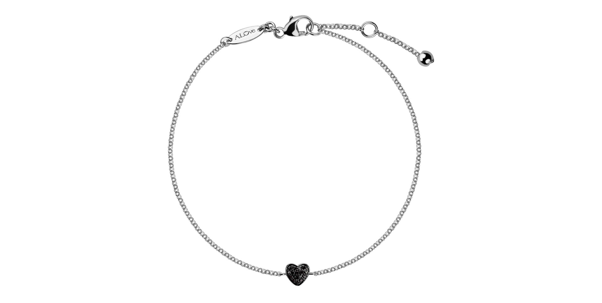 Bracelet with black diamonds Little Heart