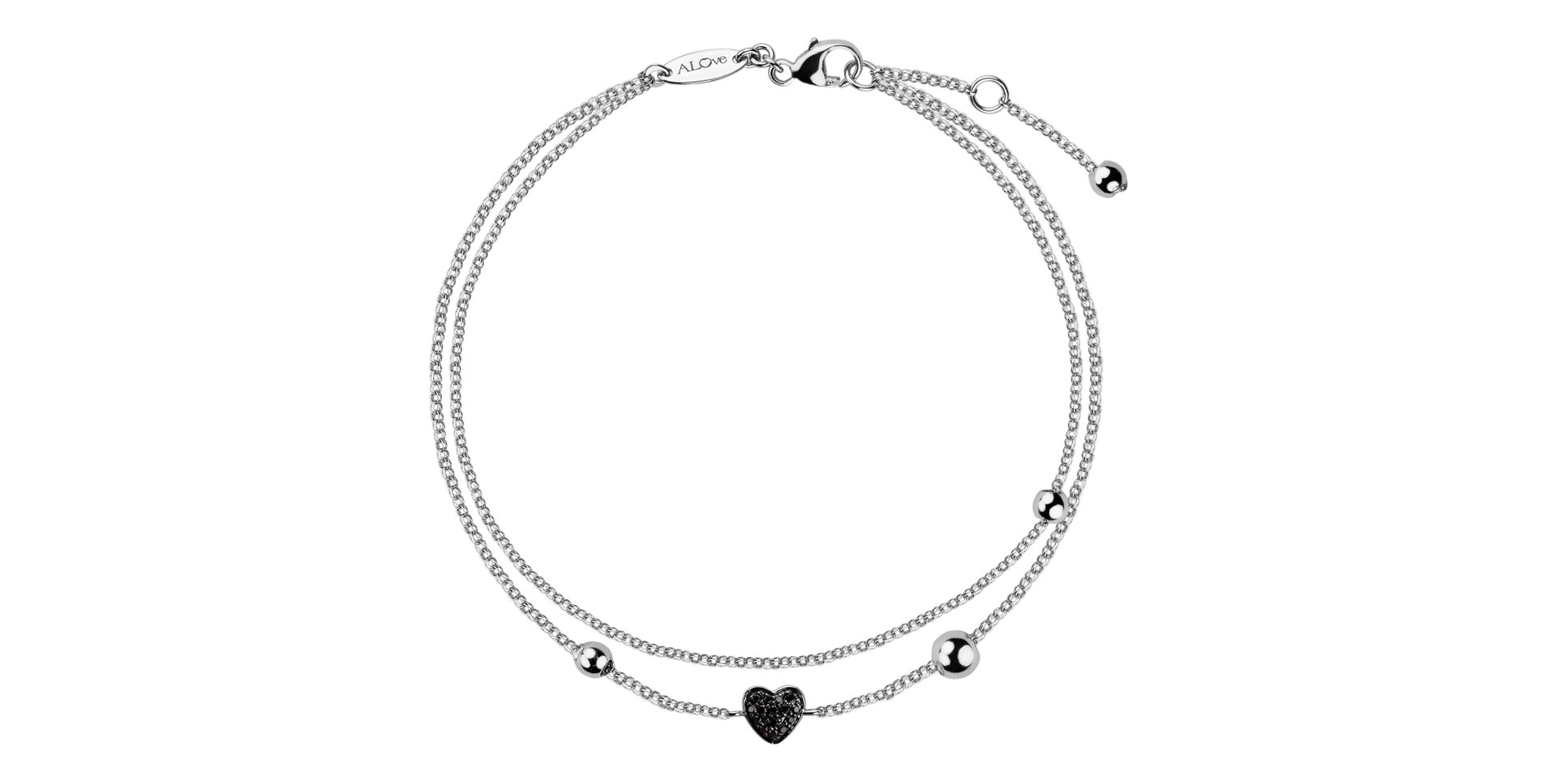 Bracelet with black diamonds Heart