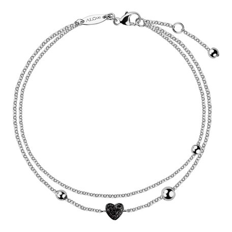 Bracelet with black diamonds Heart