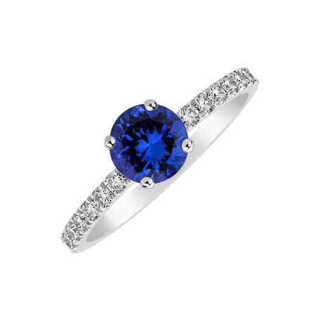 Diamond ring with Tanzanite Deep Down