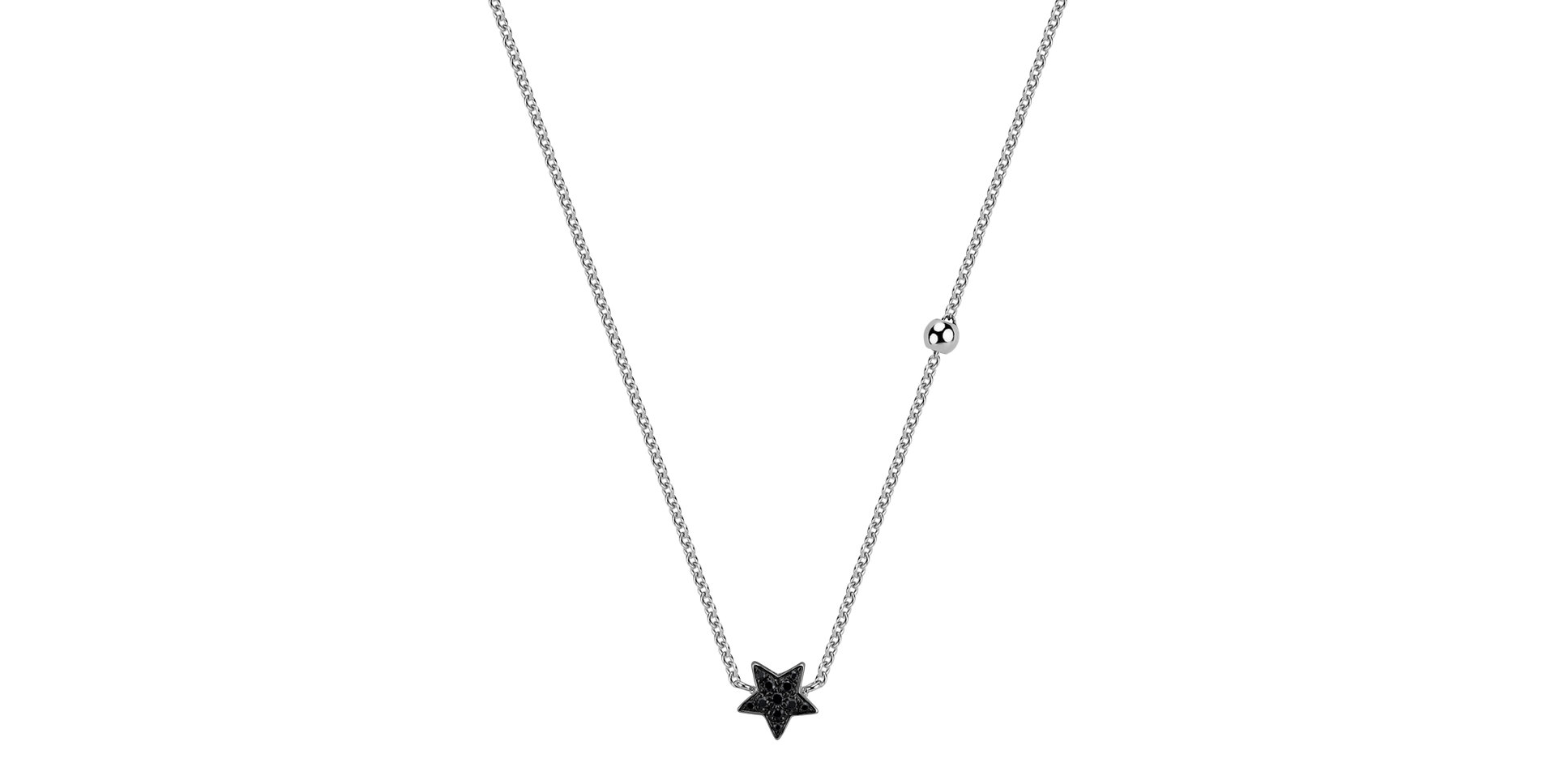 Necklace with black and white diamonds Star Waterfall