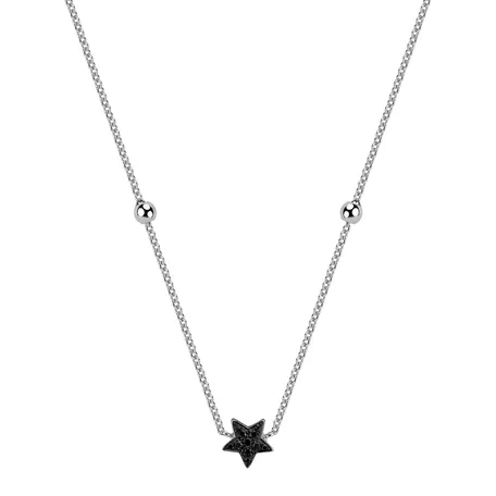 Necklace with black and white diamonds Star Waterfall