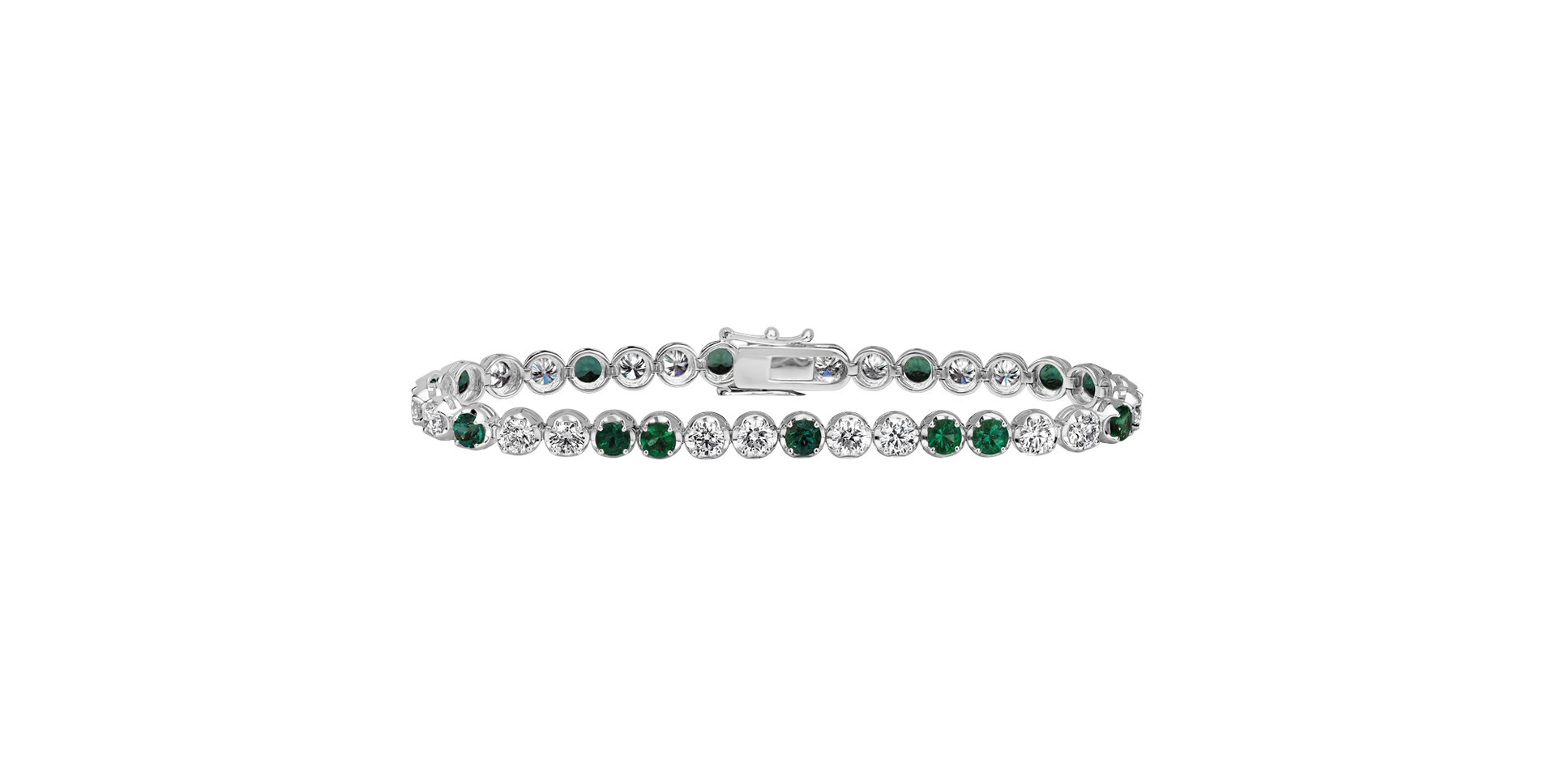 Diamond bracelet with Emerald Gem Euphoria