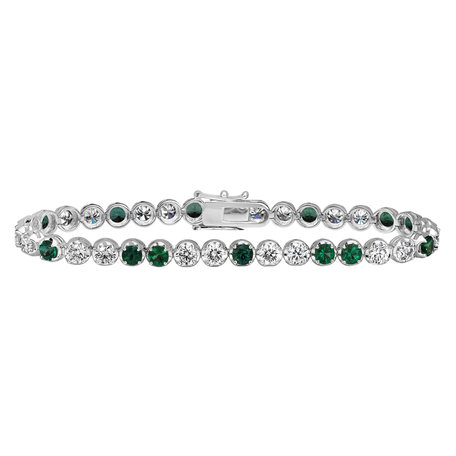 Diamond bracelet with Emerald Gem Euphoria
