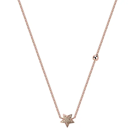 Necklace with brown and white diamonds Star Waterfall
