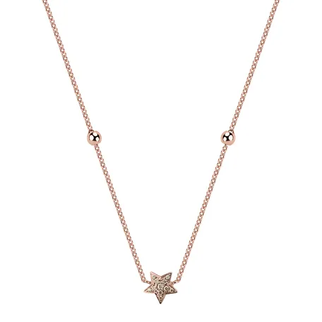 Necklace with brown and white diamonds Star Waterfall