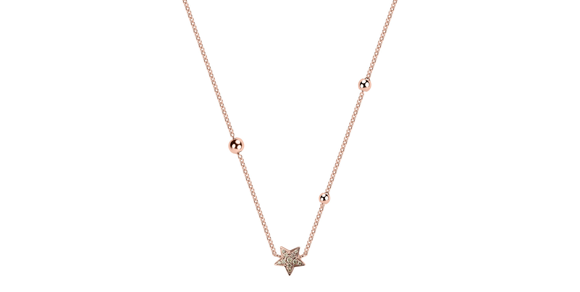 Necklace with brown and white diamonds Star Waterfall