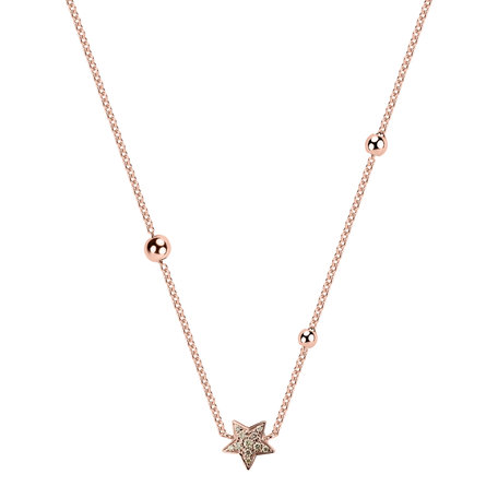 Necklace with brown and white diamonds Star Waterfall