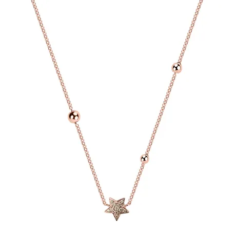 Necklace with brown and white diamonds Star Waterfall